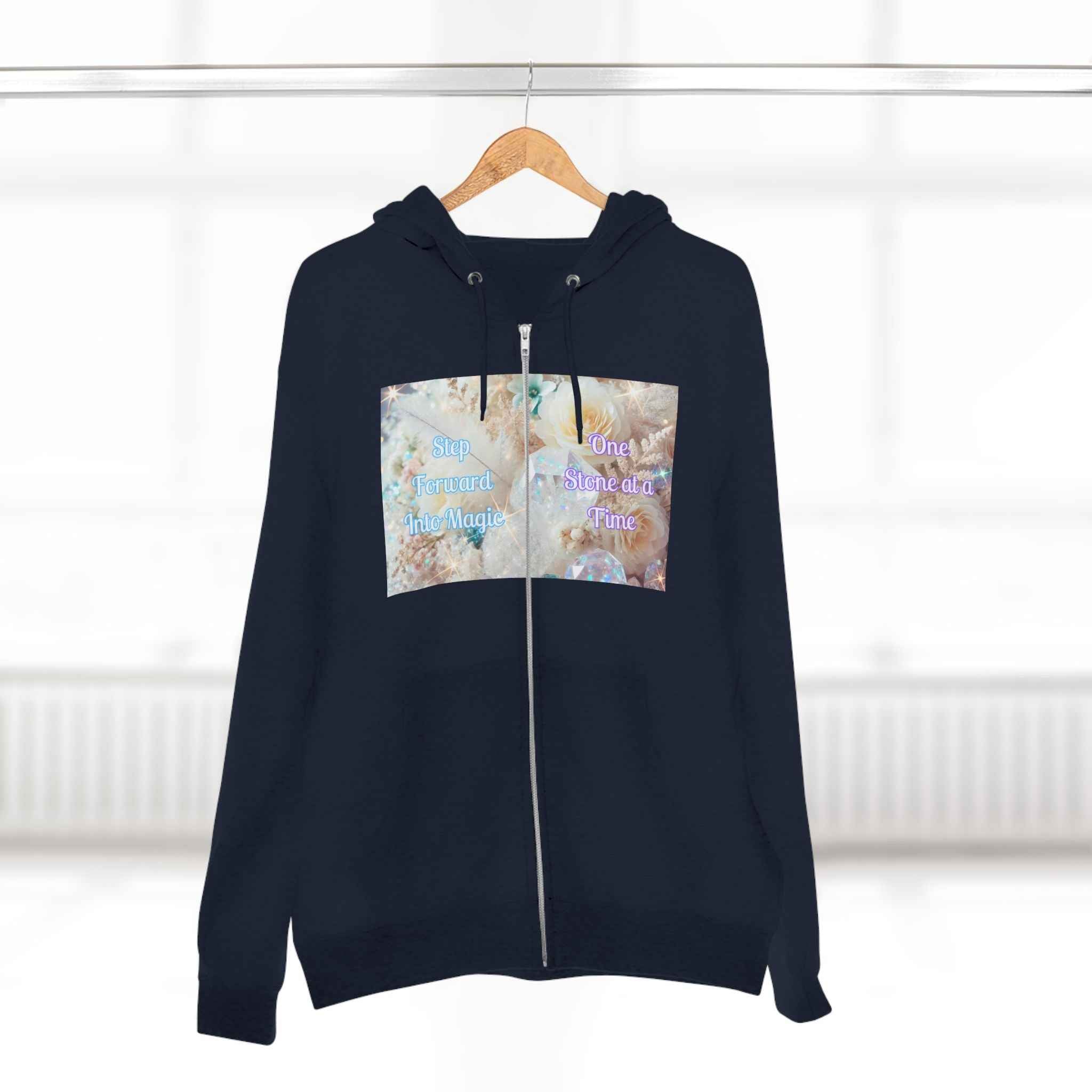 Floral Zipped Hooded Sweater | Hoodie | Wiccan Center