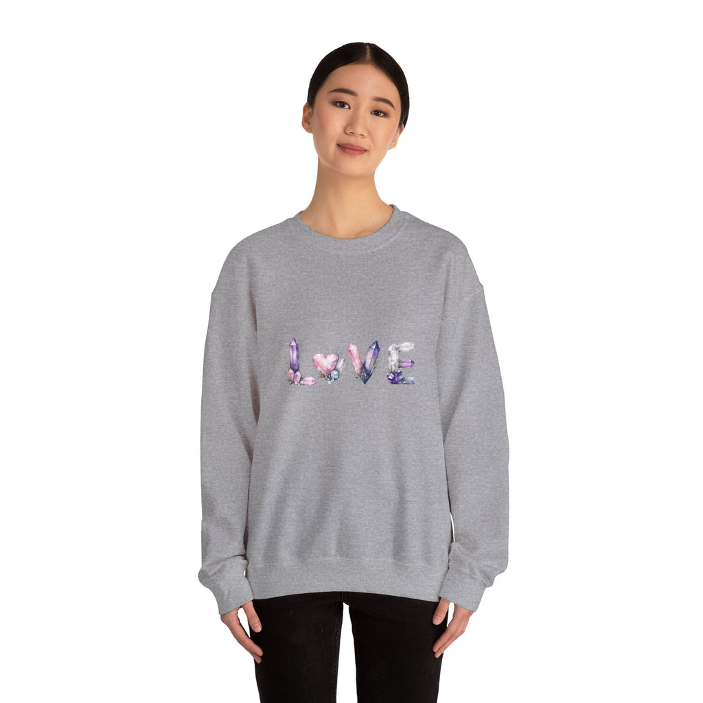 LOVE Crystal Letter Design | Sweatshirt | Wiccan Center
