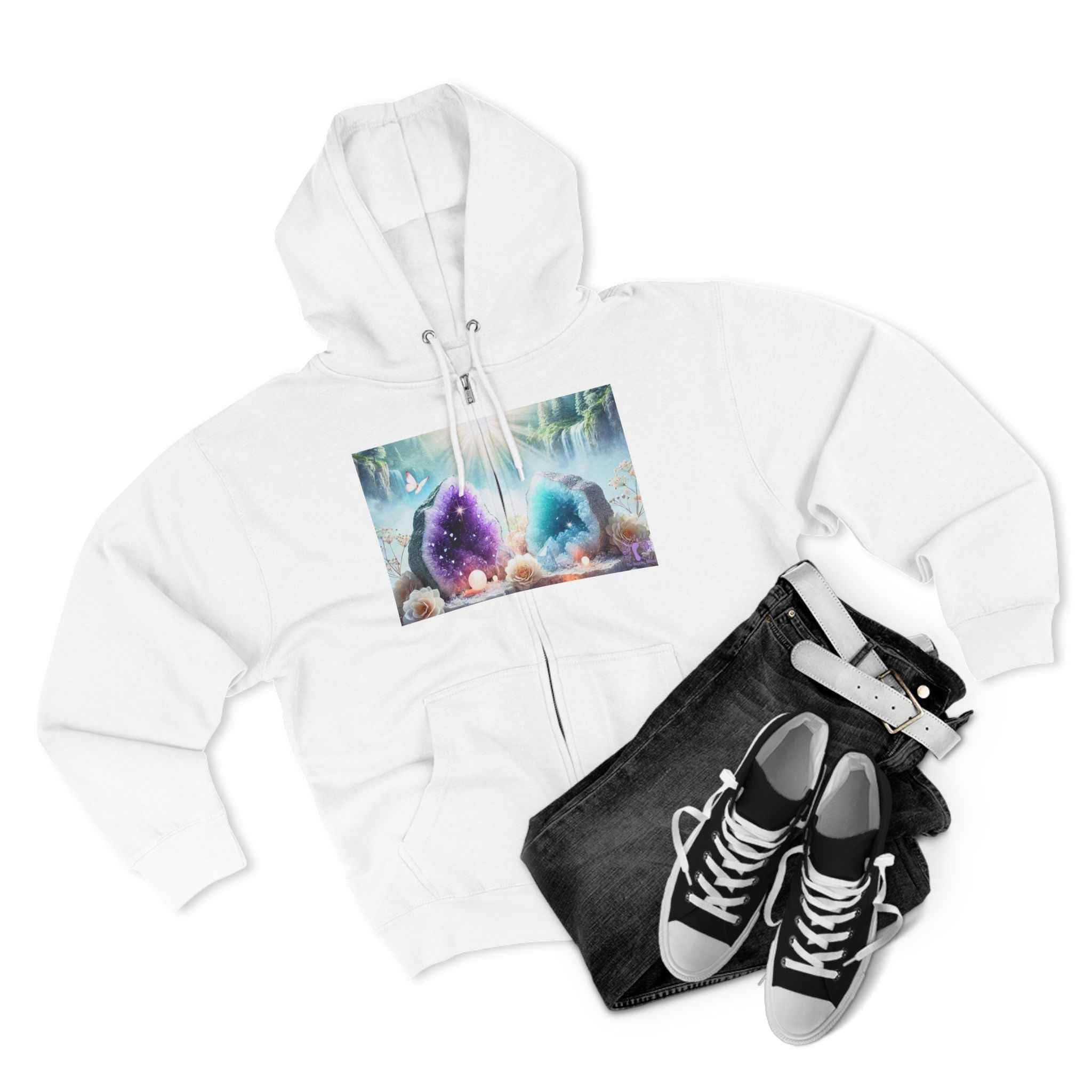 Cool Geode Zipped Hooded Sweater | Hoodie | Wiccan Center