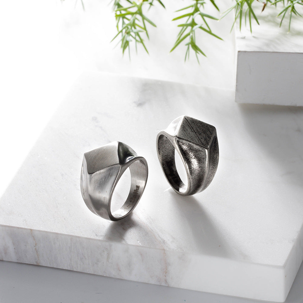 Minimalist geometric square diamond-shaped retro rings | | Wiccan Center