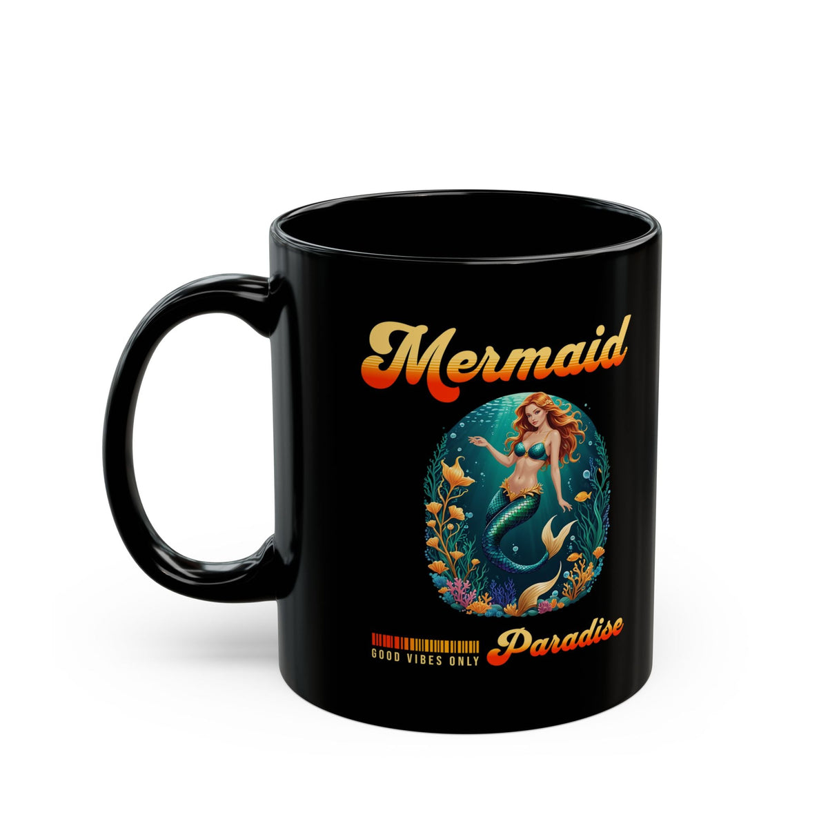 Mermaid Paradise Black Mug – Ocean Lover Coffee Cup | Mug | Wiccan Center