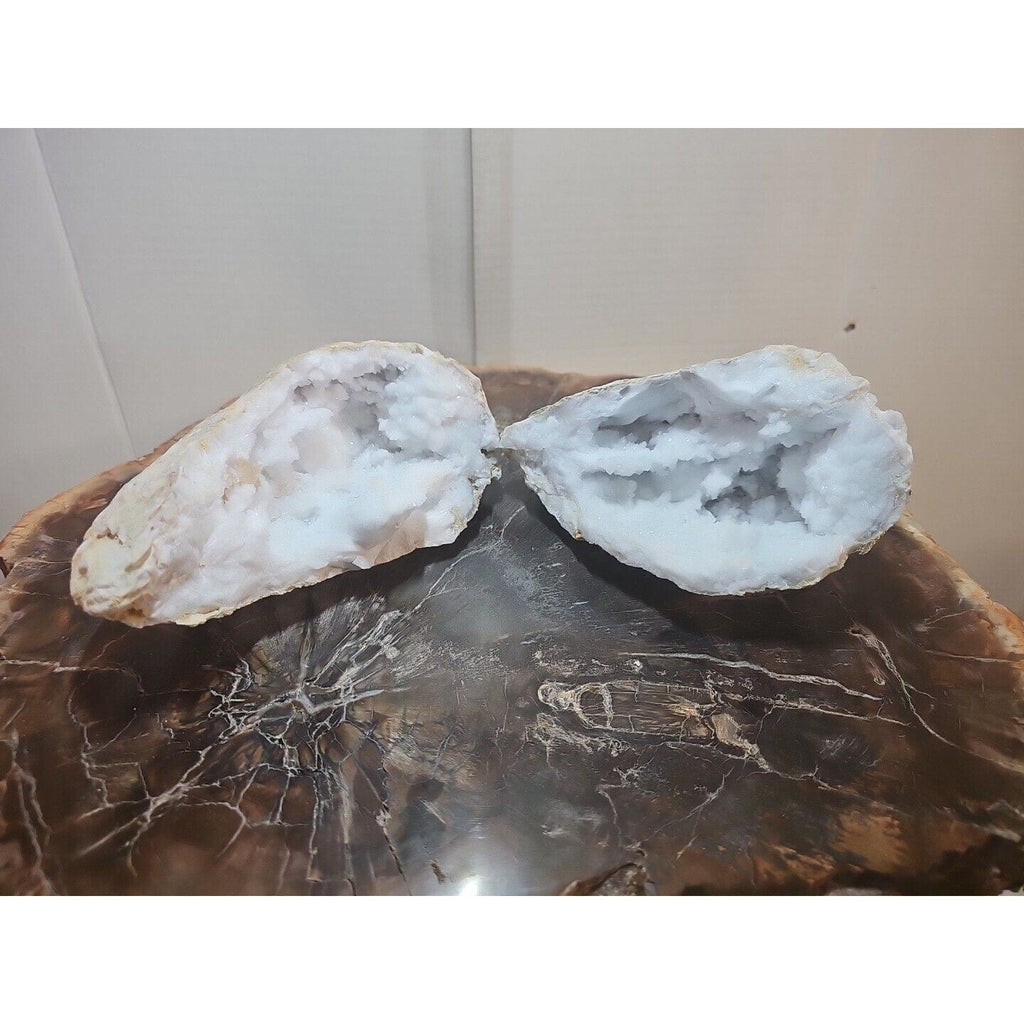 Moroccan Quartz Geode Pair with Display Stands — 3.88 lbs | CrystalCloud Company | Geodes & Clusters | Wiccan Center