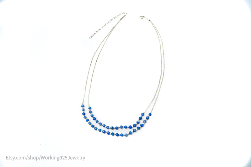 Vtg Designer Carolyn Pollack Relios Lapis Lazuli Bead Sterling Silver Necklace | Jewelry > Necklaces | Wiccan Center