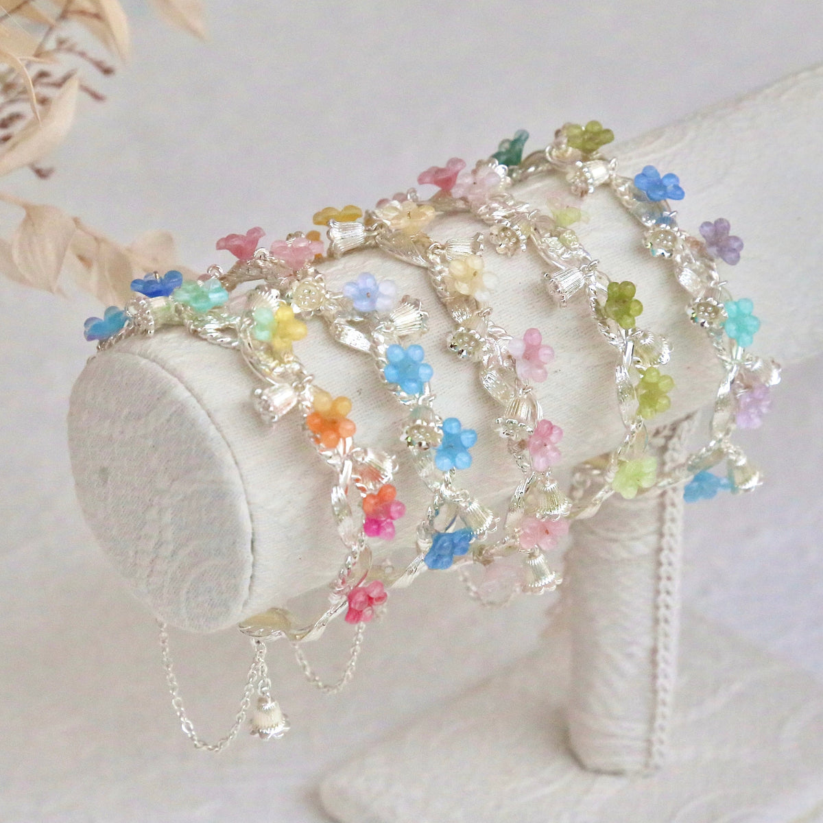 SALE - Everbloom Silver Flower Bangles