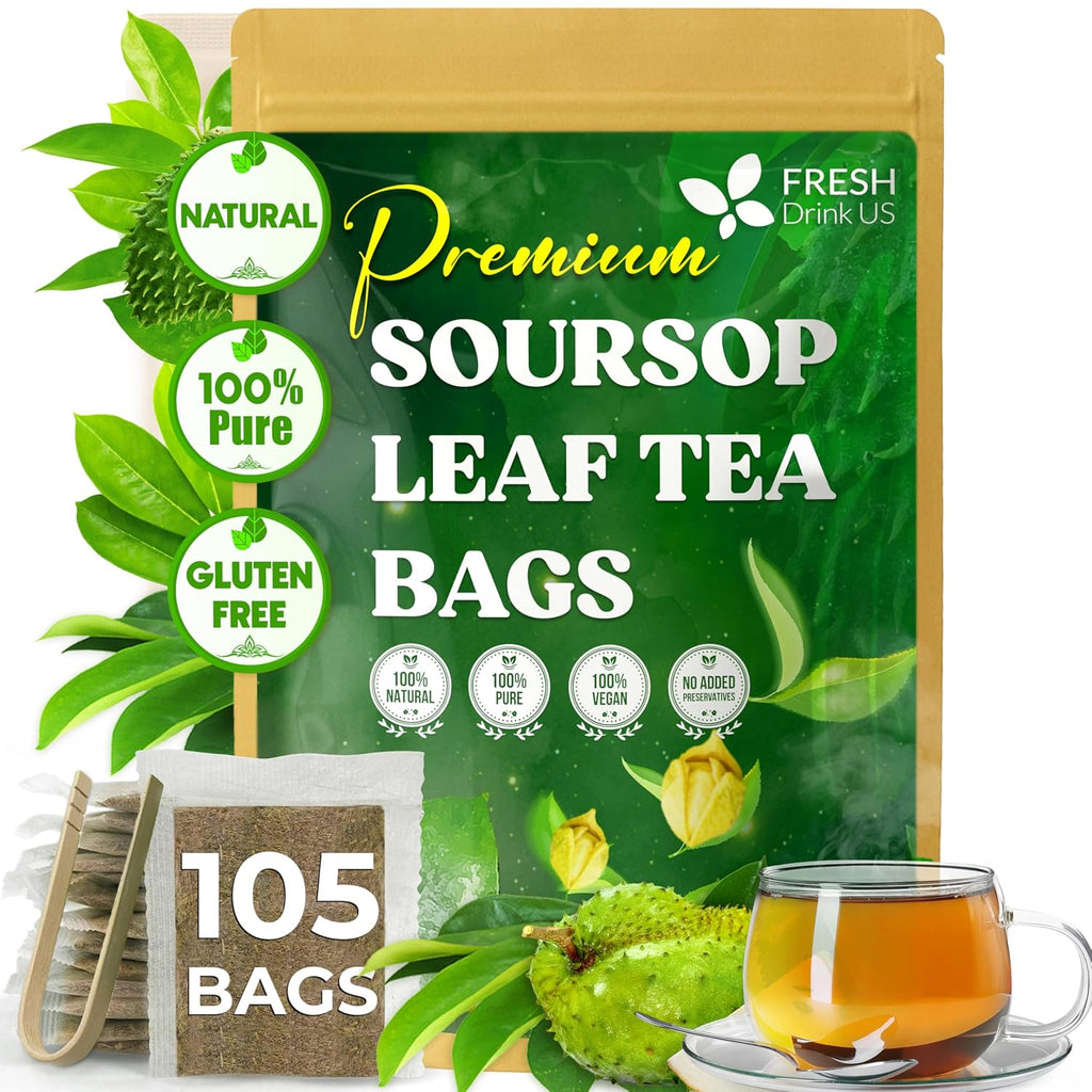 40 Premium Soursop Graviola Leaf Tea Bags, 100% Natural and Pure from Soursop Leaves, Handmade, Made With Natural Materials-Corn Fiber Tea Bag, Sugar/Caffeine/Gluten Free, Hoja Guanabana Tea | Tea | Wiccan Center