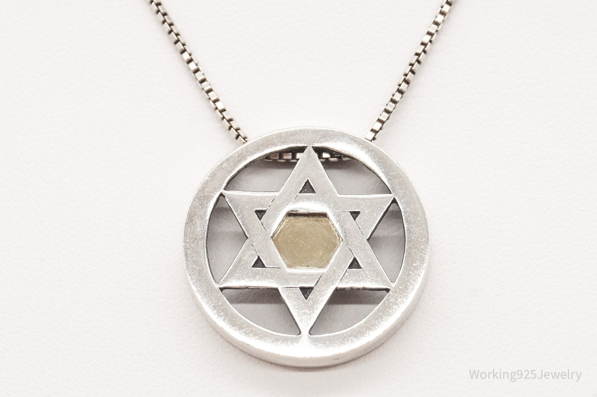 Vintage Star Of David Brass Copper Sterling Silver Necklace | Jewelry > Necklaces > Pendants | Wiccan Center