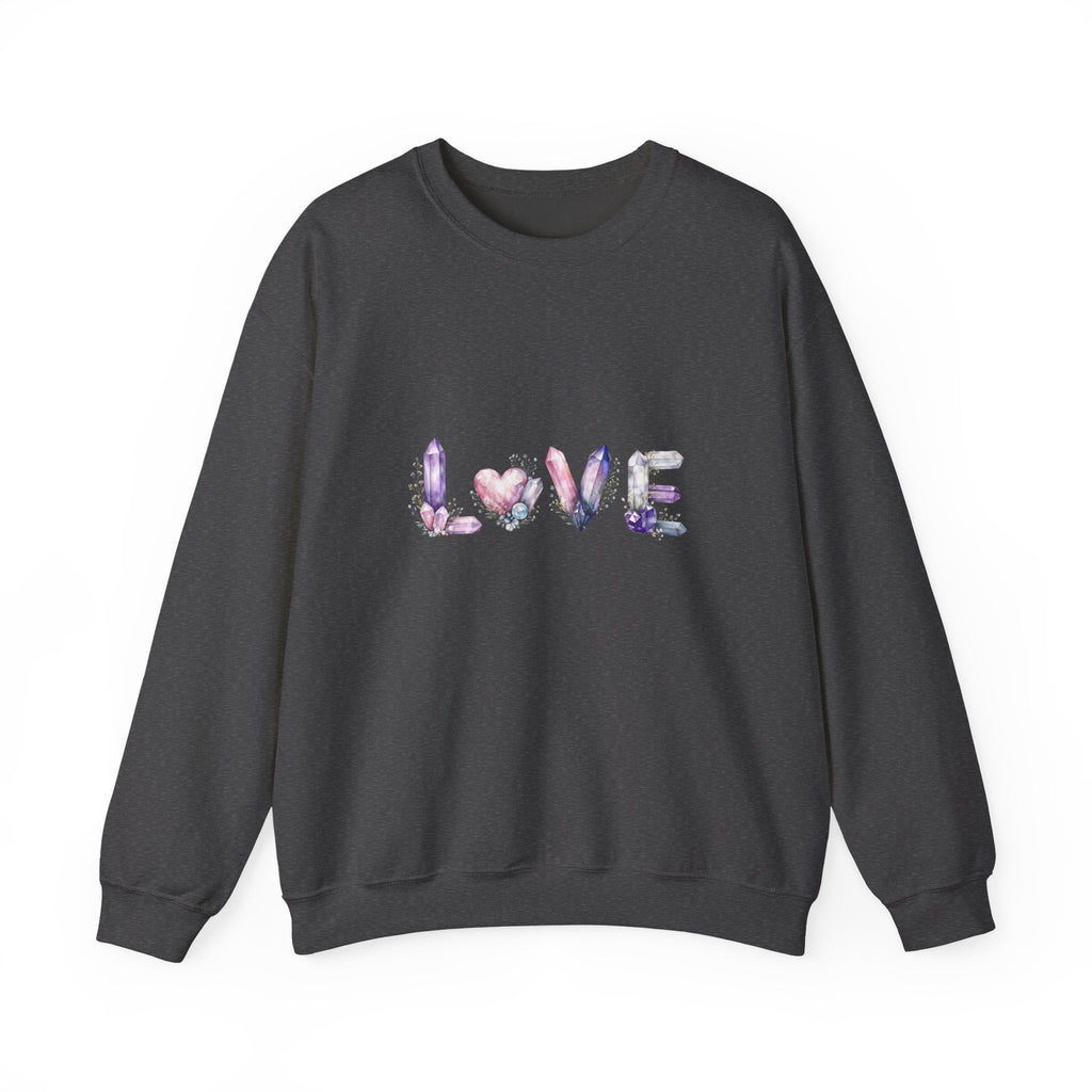 LOVE Crystal Letter Design | Sweatshirt | Wiccan Center