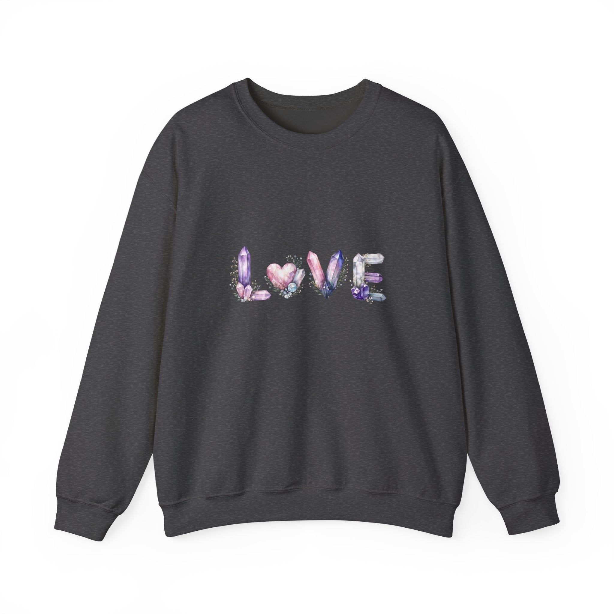 LOVE Crystal Letter Design | Sweatshirt | Wiccan Center