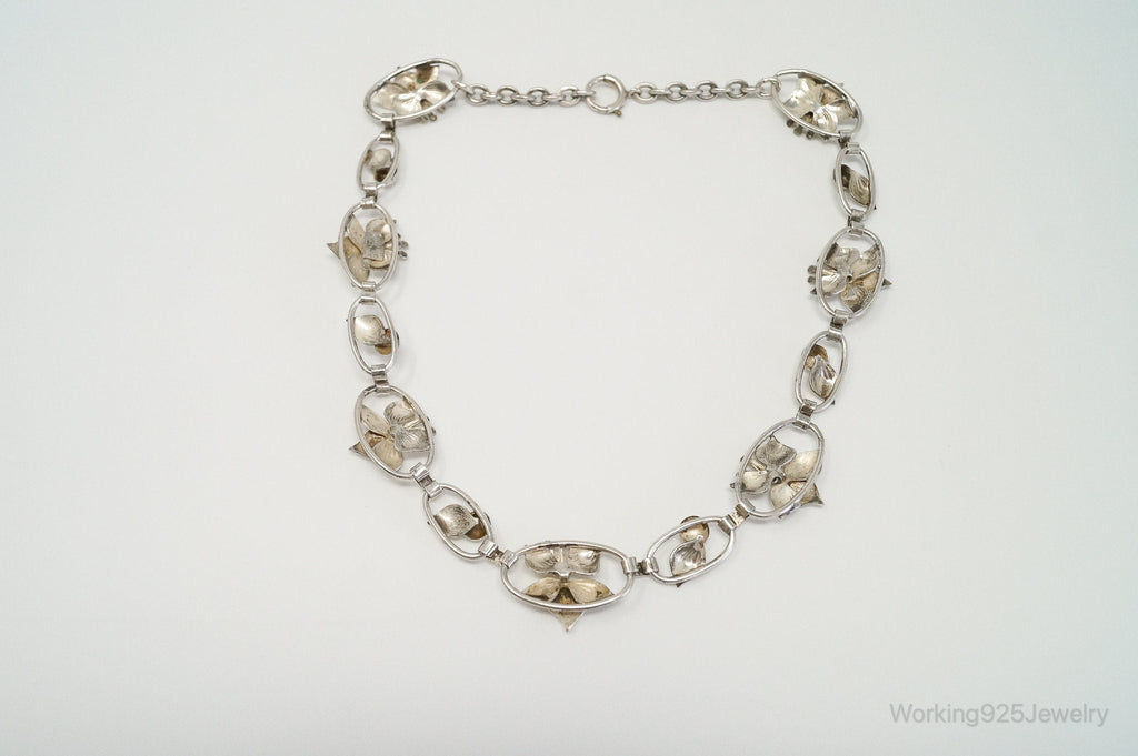 Lang Antiques Floral Link Sterling Silver Necklace | Jewelry > Necklaces > Pendants | Wiccan Center