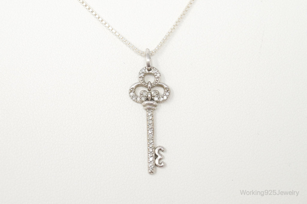 Large Designer Cubic Zirconia Key Sterling Silver Necklace | Jewelry > Necklaces > Pendants | Wiccan Center