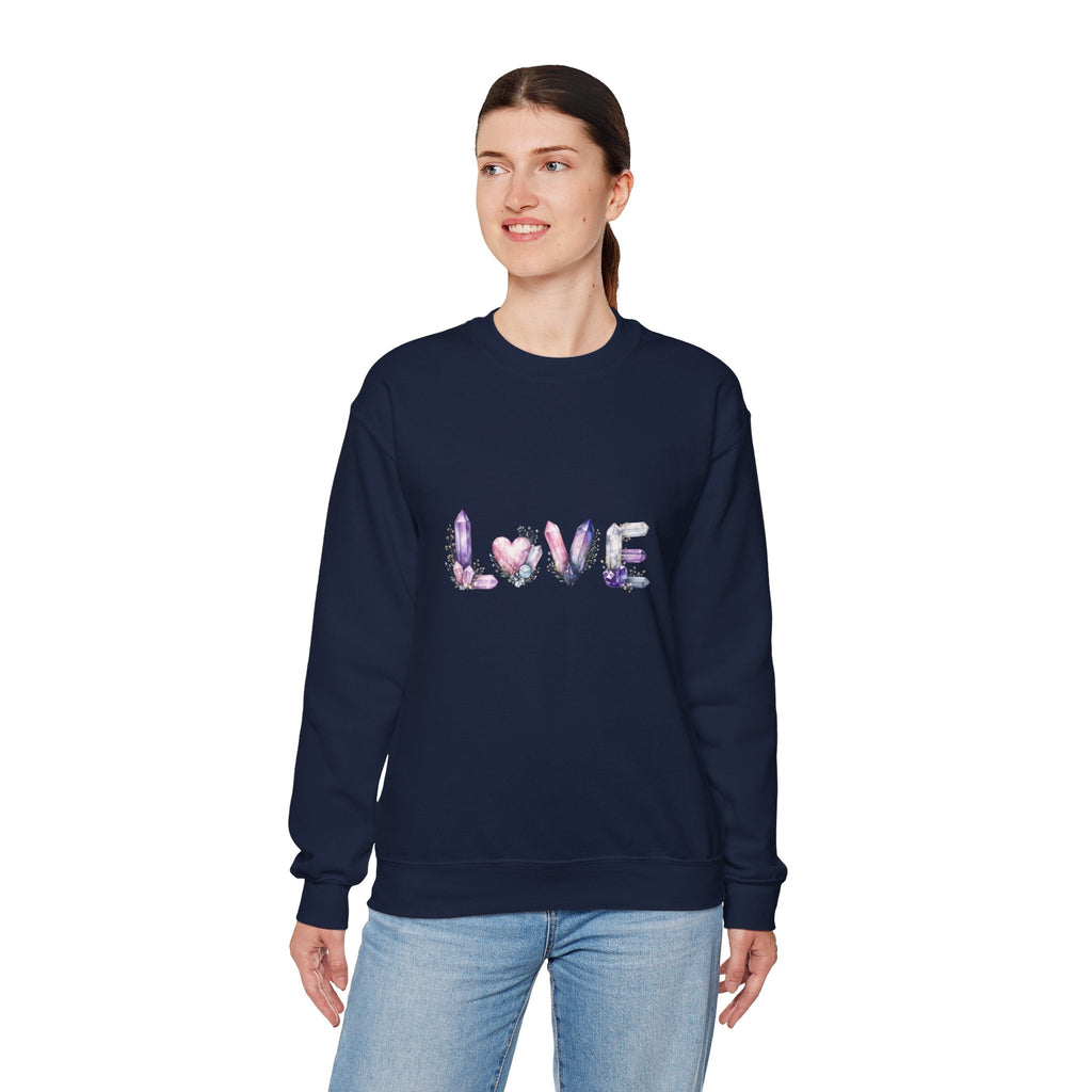 LOVE Crystal Letter Design | Sweatshirt | Wiccan Center