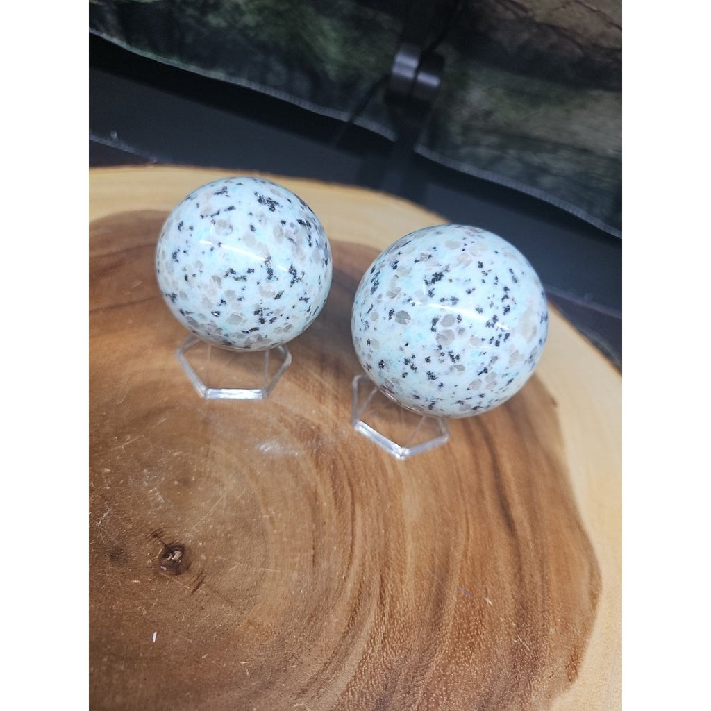 2Pcs A Set Of Natural Quartz Crystal Jasper Sphere Ball Polished 50-60mm &stand | Crystal Spheres & Eggs | Wiccan Center