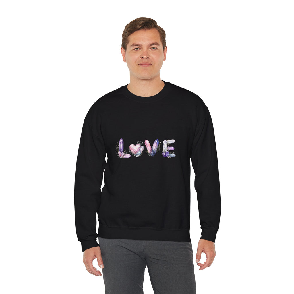 LOVE Crystal Letter Design | Sweatshirt | Wiccan Center