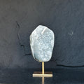 10 Inch White Quartz Geode Cave On Metallic Base | Stalactite Eye Display | Wiccan Center