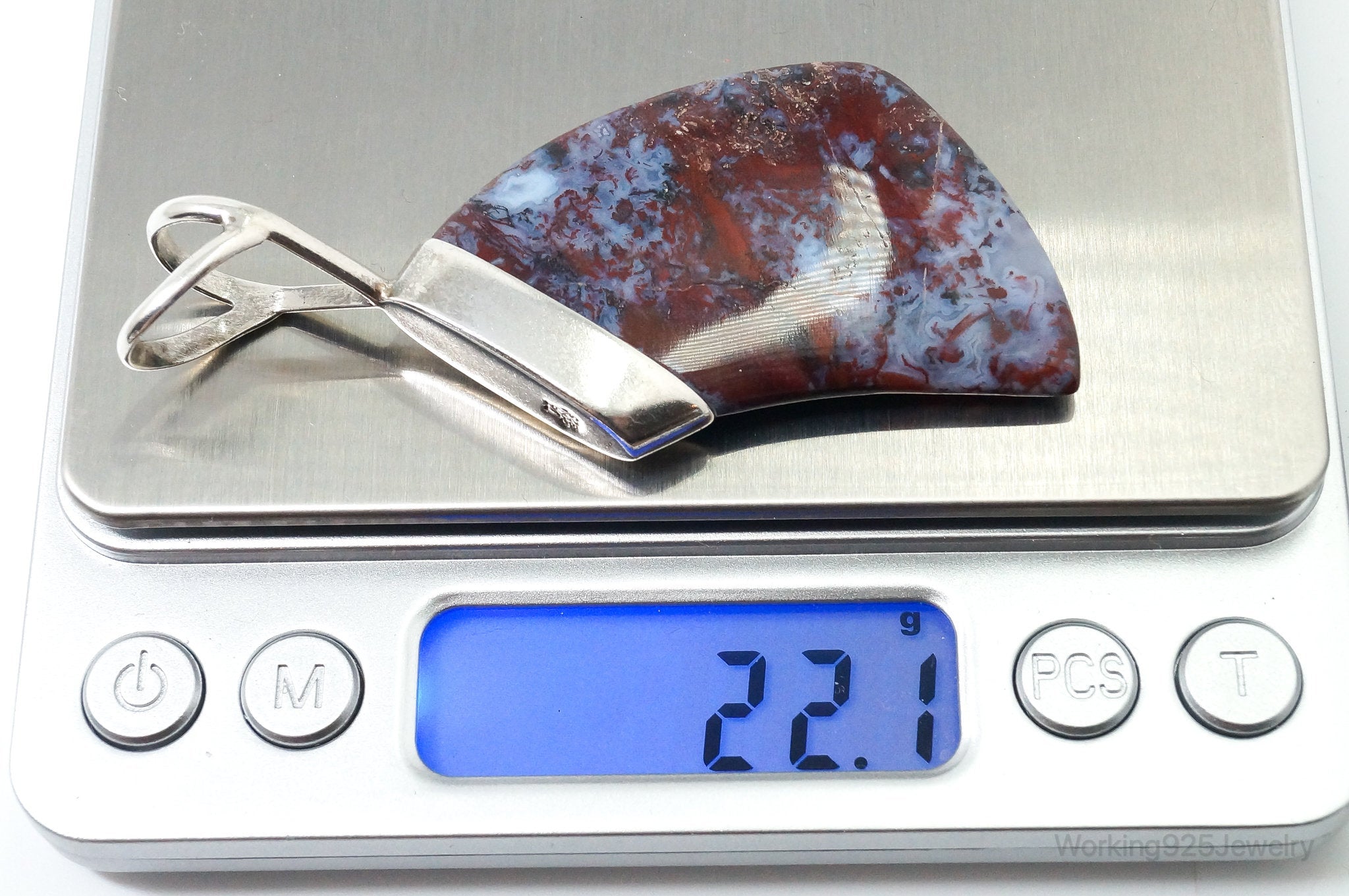 Large Designer Desert Rose Trading Co Ocean Jasper Sterling Silver Pendant | Jewelry > Necklaces > Pendants | Wiccan Center