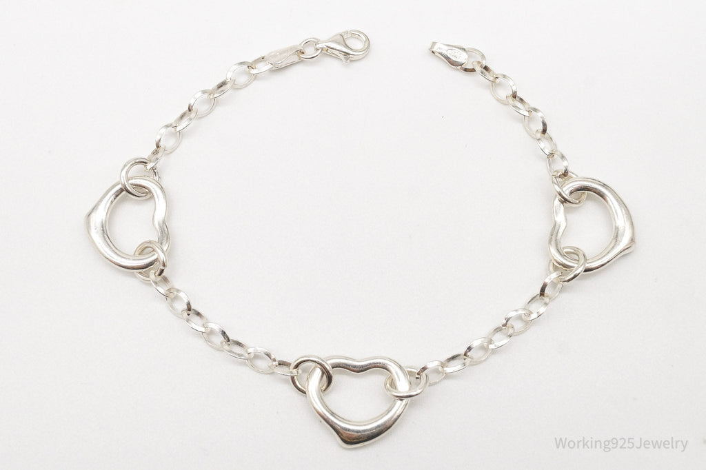 Vintage Italian Hearts Chain Link Sterling Silver Bracelet | Jewelry > Bracelets | Wiccan Center