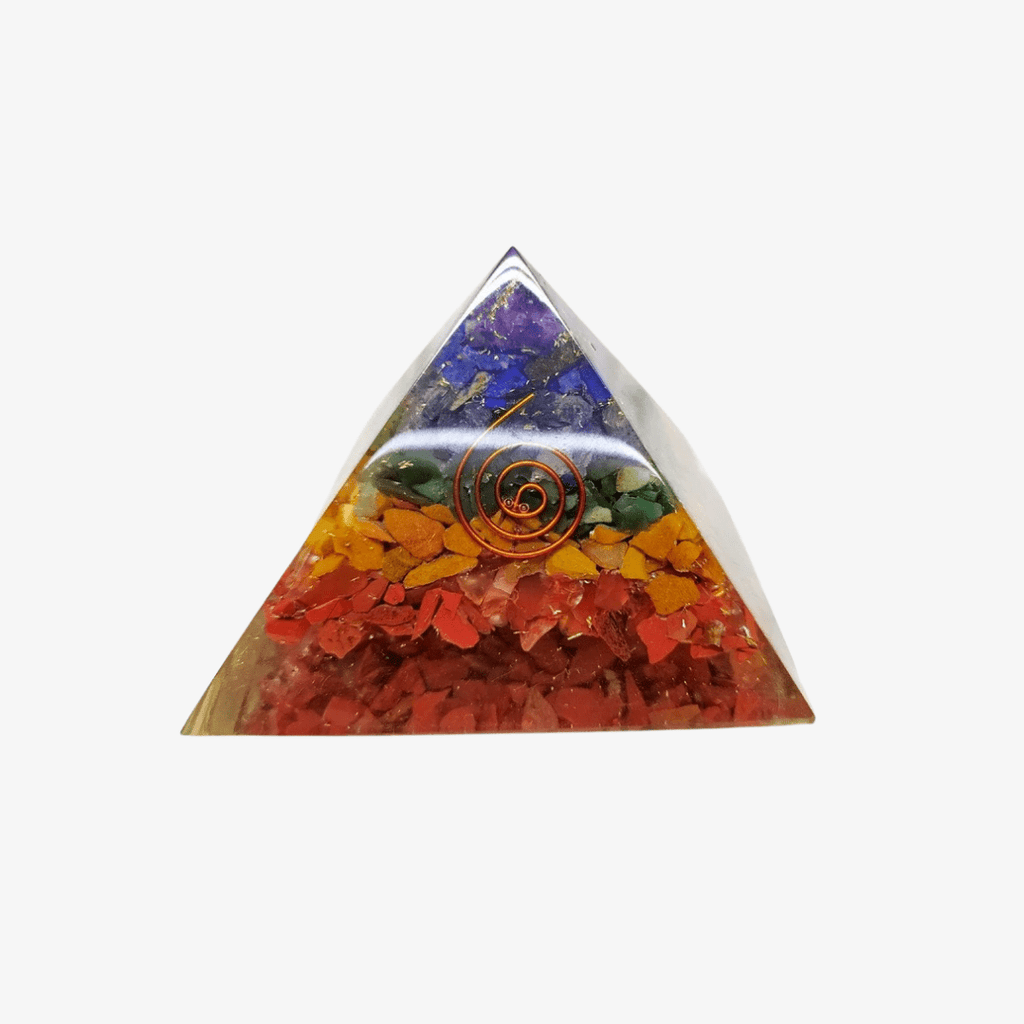Bonded Chakra Layered Pyramid, Crystal Orgone pyramid. | Orgone | Wiccan Center