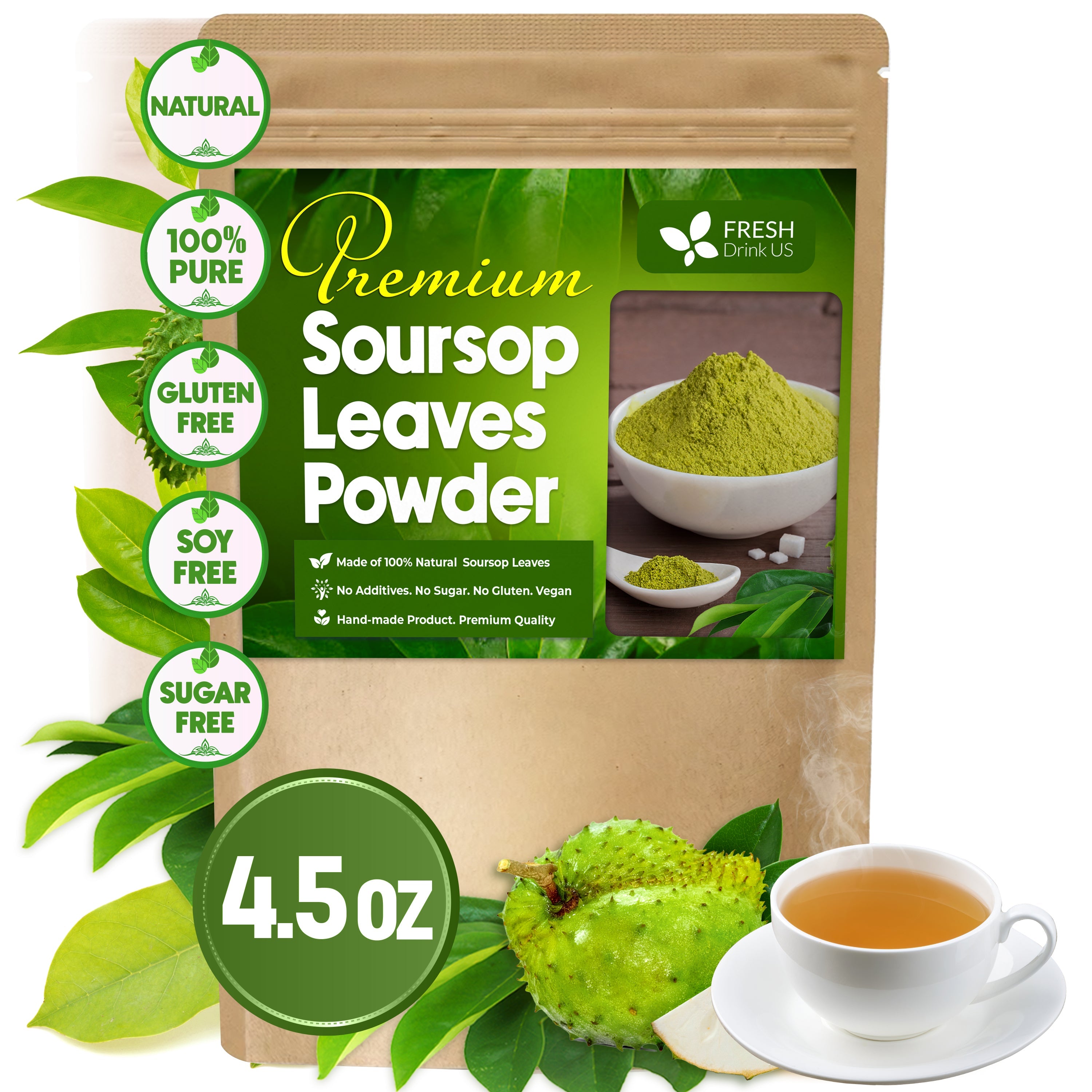 Premium Soursop Leaves Tea bags, Dried Soursop Leaves, Soursop Leaf Powder, Guanabana Leaves Tea, Hoja Guanabana Tea | Tea | Wiccan Center