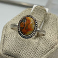 Sterling Silver Bezeled Oval Bumblebee Jasper Ring - Size 10 - Joy, Strength, & Personal Power | Rings | Wiccan Center