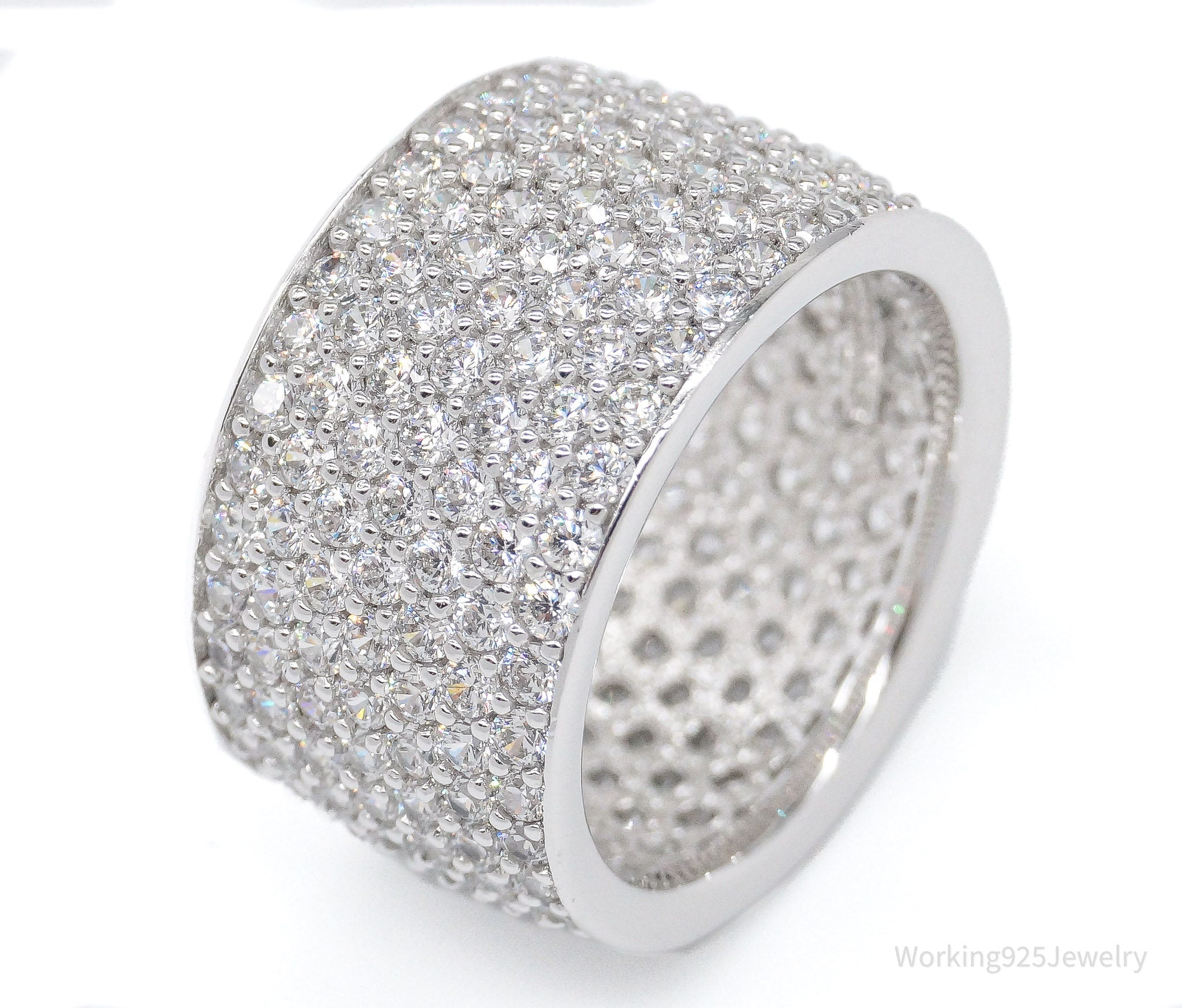 Vintage SW Cubic Zirconia Sterling Silver Band Ring - Size 7.5 | Jewelry > Rings | Wiccan Center