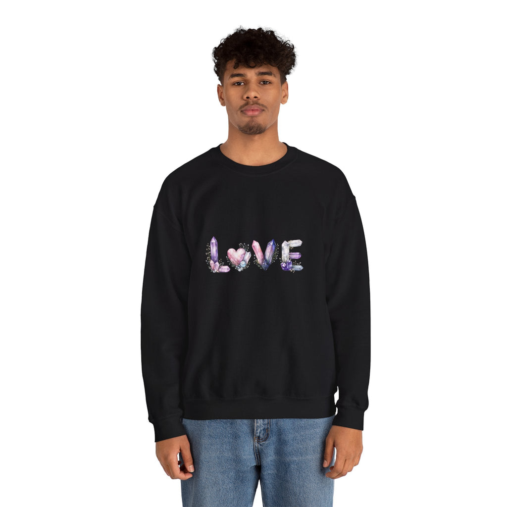 LOVE Crystal Letter Design | Sweatshirt | Wiccan Center