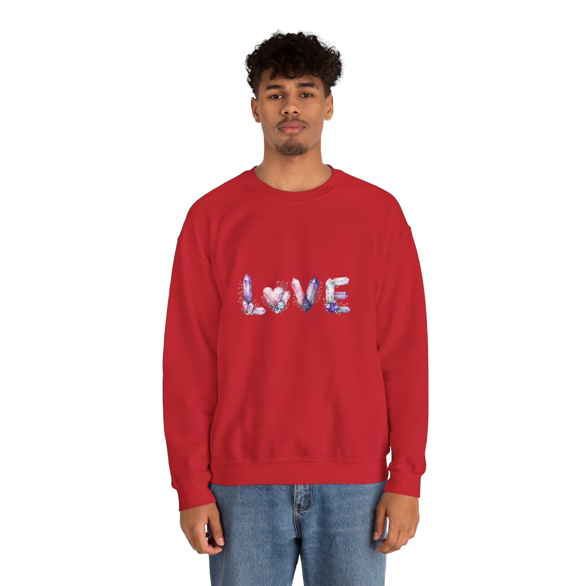 LOVE Crystal Letter Design | Sweatshirt | Wiccan Center