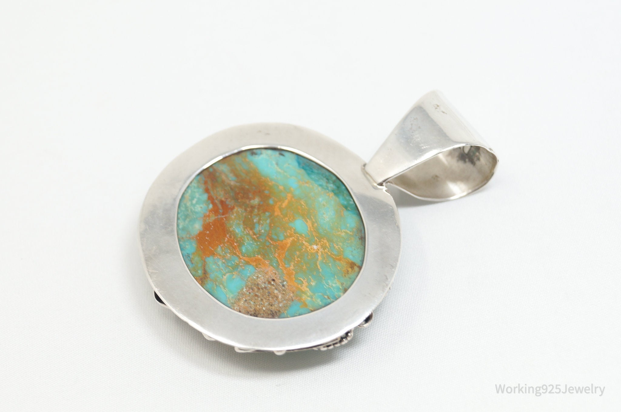 Vtg Designer Desert Rose Trading Co Turquoise Sterling Silver Necklace Pendant | Jewelry > Necklaces > Pendants | Wiccan Center