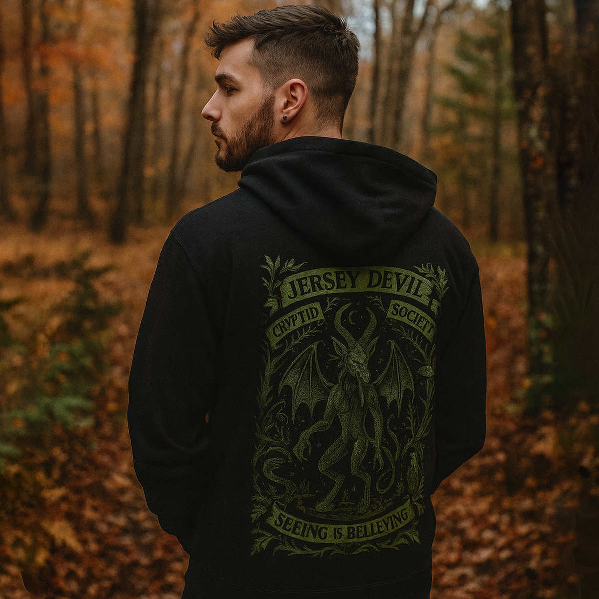 Jersey Devil Cryptid Society Zip Up Hoodie | Hoodies | Wiccan Center