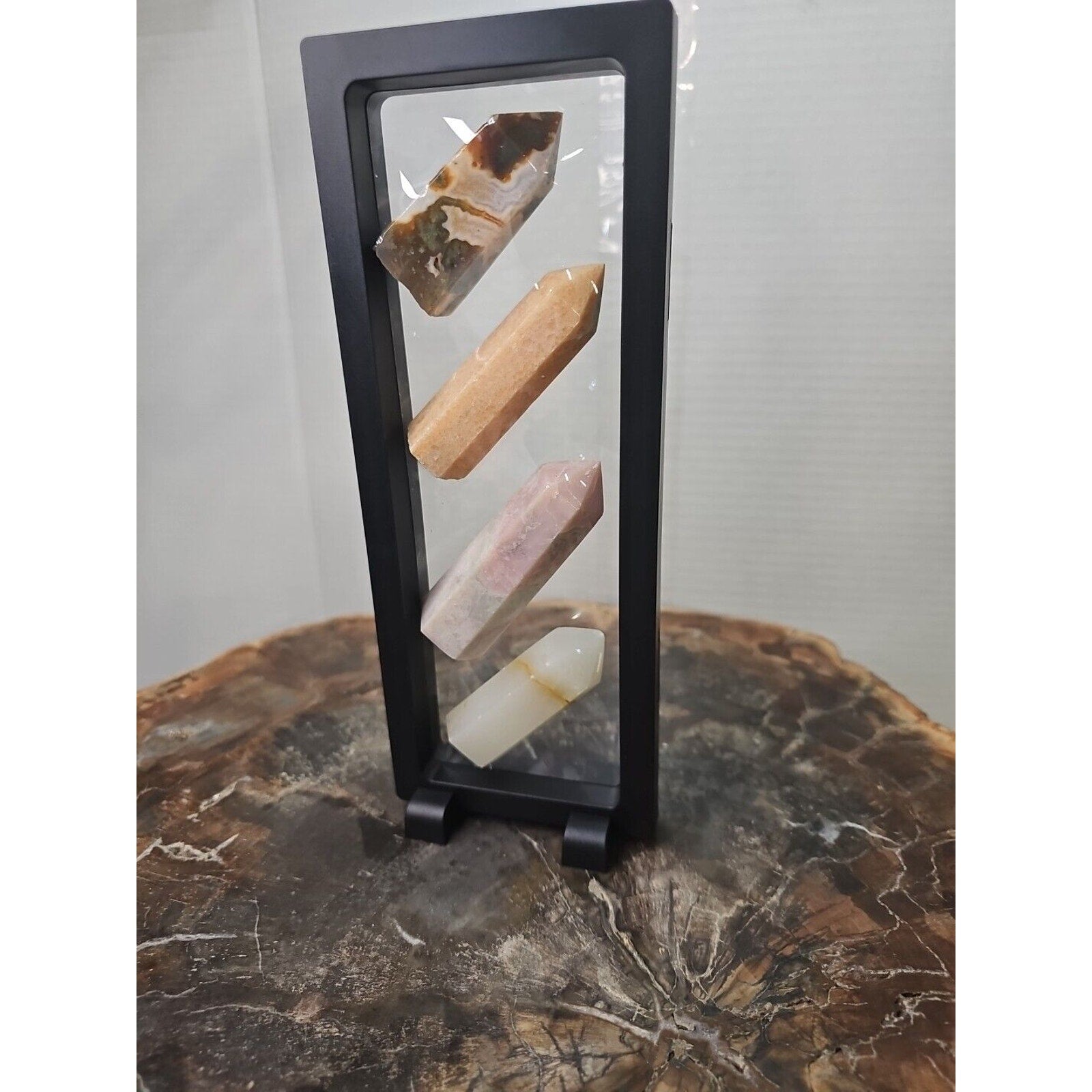 Natural Agate Crystal Towers with Stand — 245g, 4-Piece Set | CrystalCloud Company