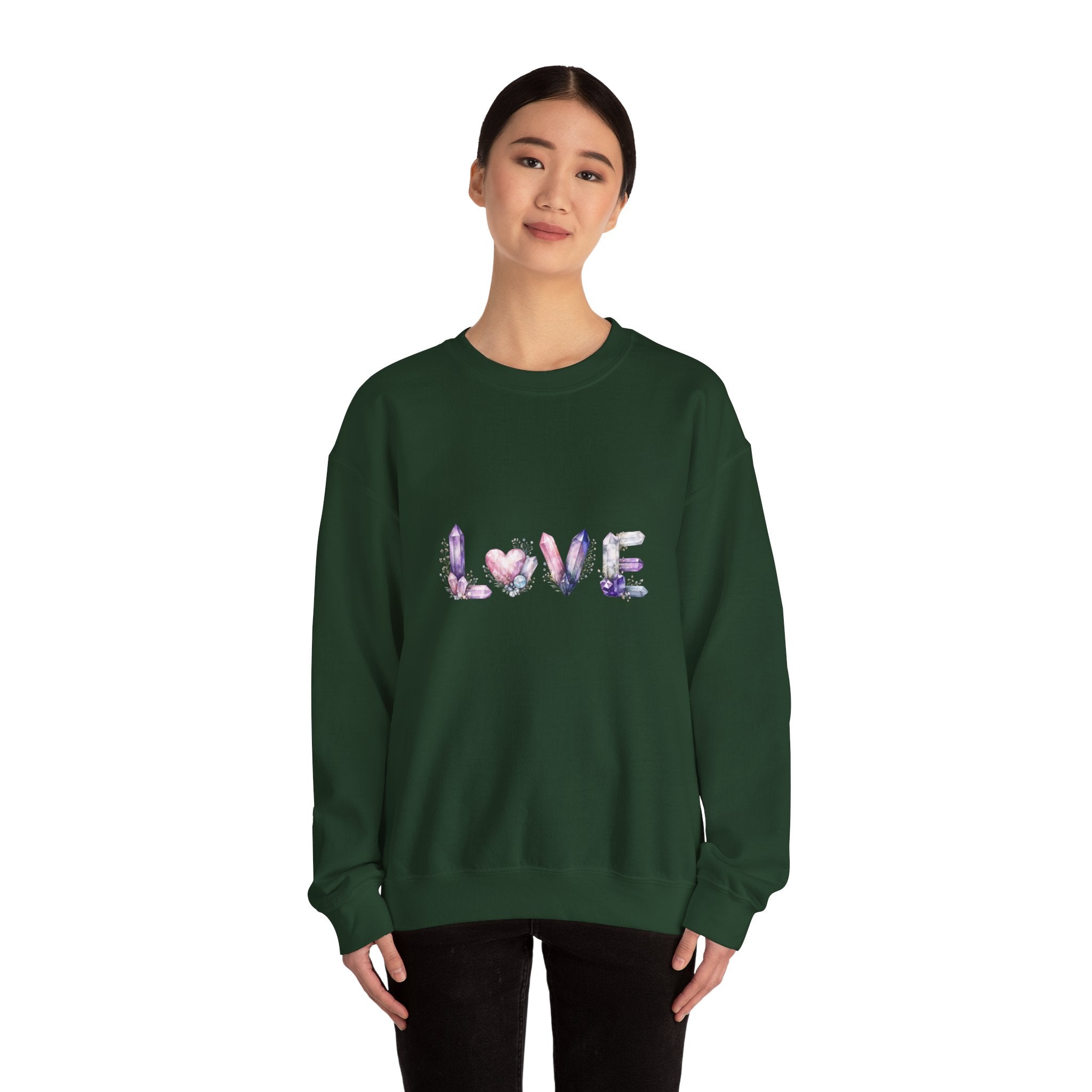 LOVE Crystal Letter Design | Sweatshirt | Wiccan Center