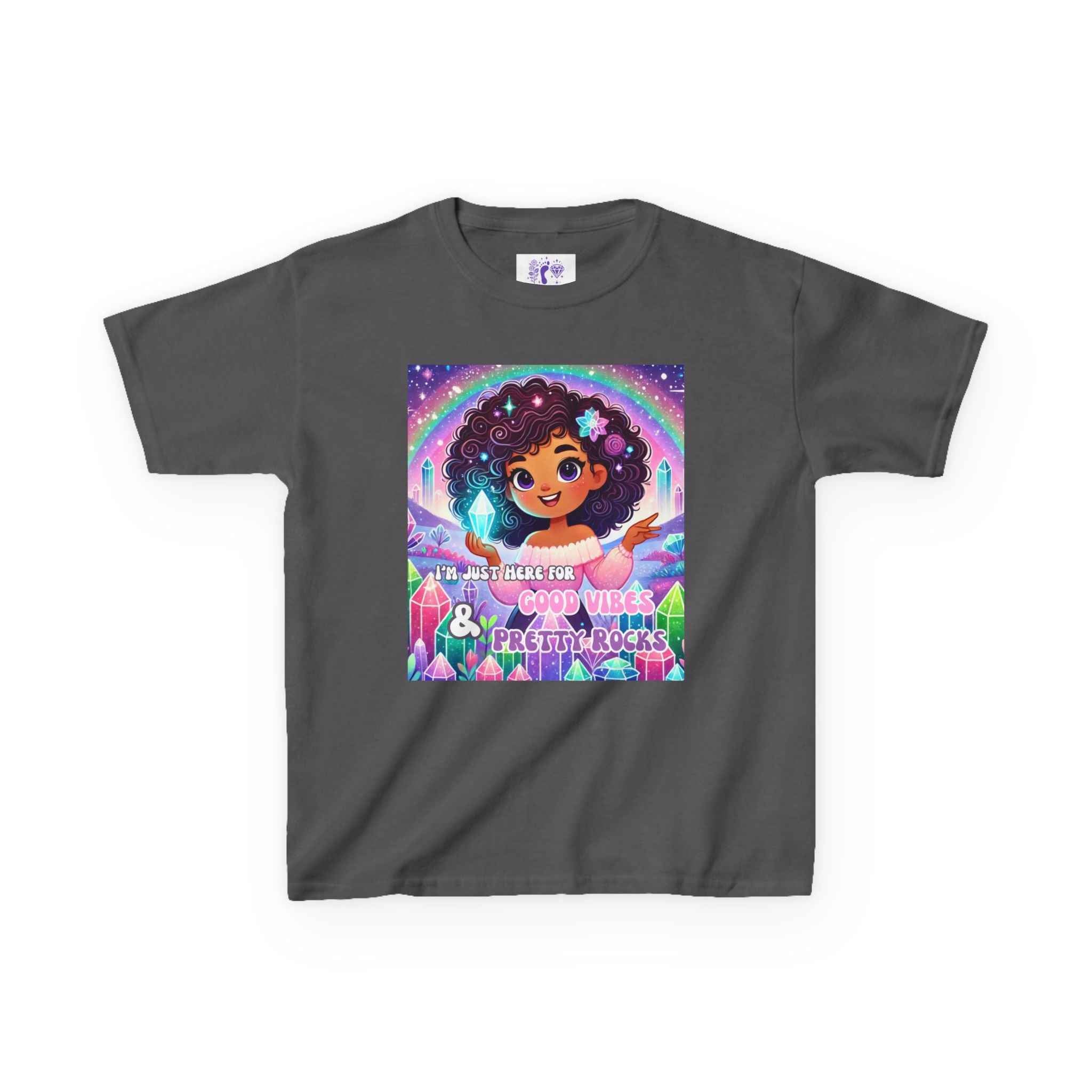 Kids TShirt 'I'm Just Here for Good Vibes and Pretty Rocks' | Kids clothes | Wiccan Center