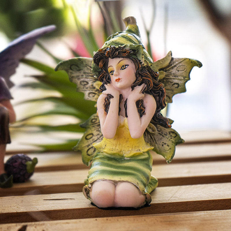 Small Sitting Yellow Fairy Figurine