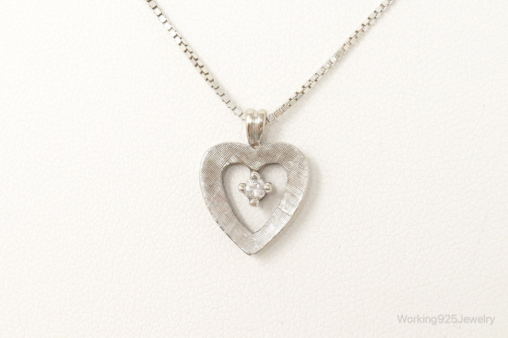 Vintage Diamond Heart Sterling Silver Necklace | Jewelry > Necklaces > Pendants | Wiccan Center