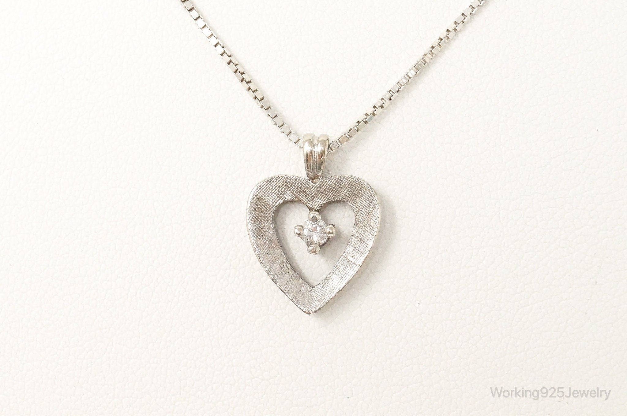 Vintage Diamond Heart Sterling Silver Necklace | Jewelry > Necklaces > Pendants | Wiccan Center