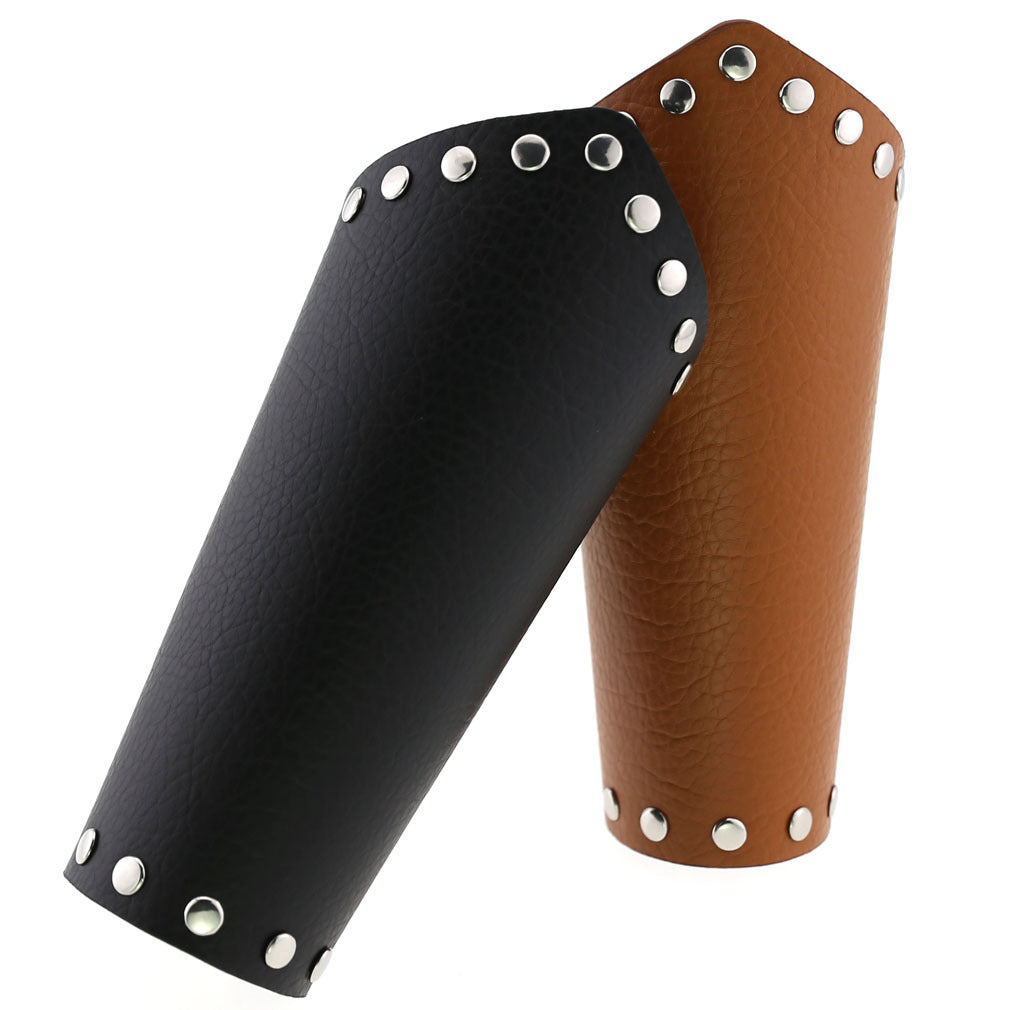 Rock Gothic Leather Wax Rope Riding Wristband Strap Arm Guard Bracelets