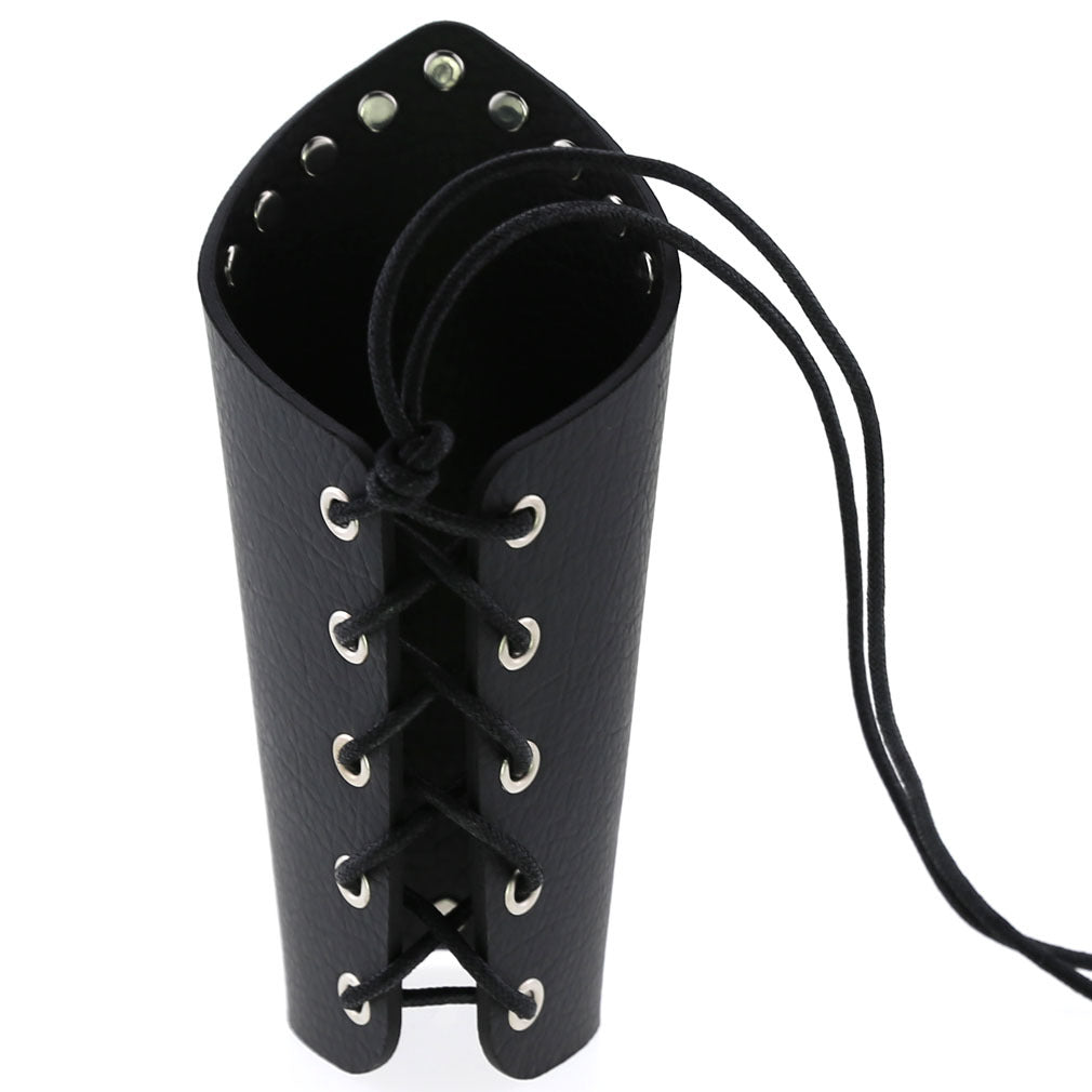 Rock Gothic Leather Wax Rope Riding Wristband Strap Arm Guard Bracelets