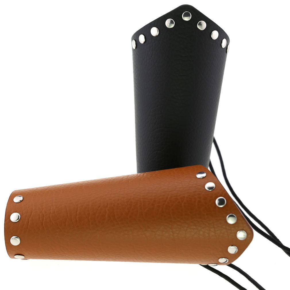 Rock Gothic Leather Wax Rope Riding Wristband Strap Arm Guard Bracelets