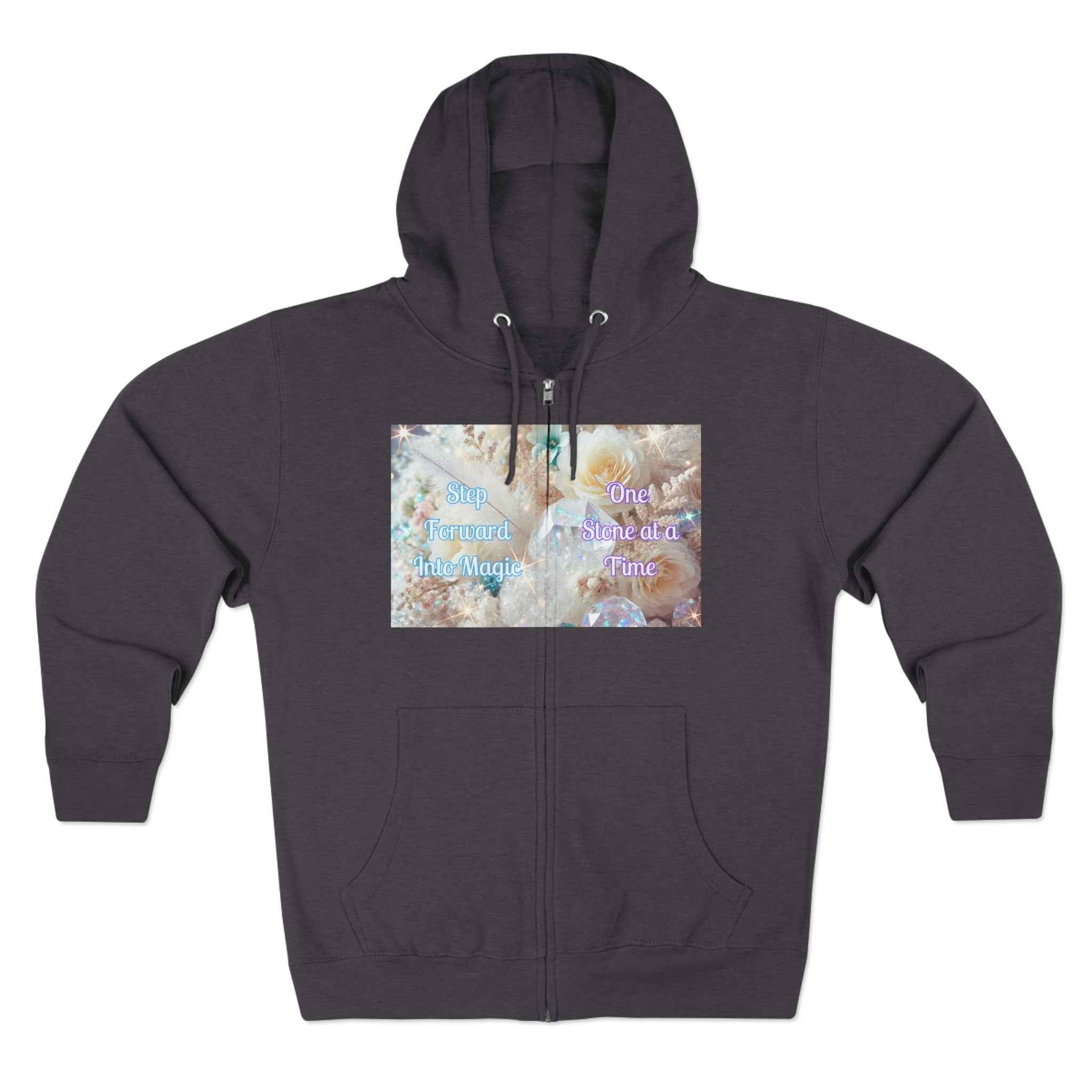 Floral Zipped Hooded Sweater | Hoodie | Wiccan Center