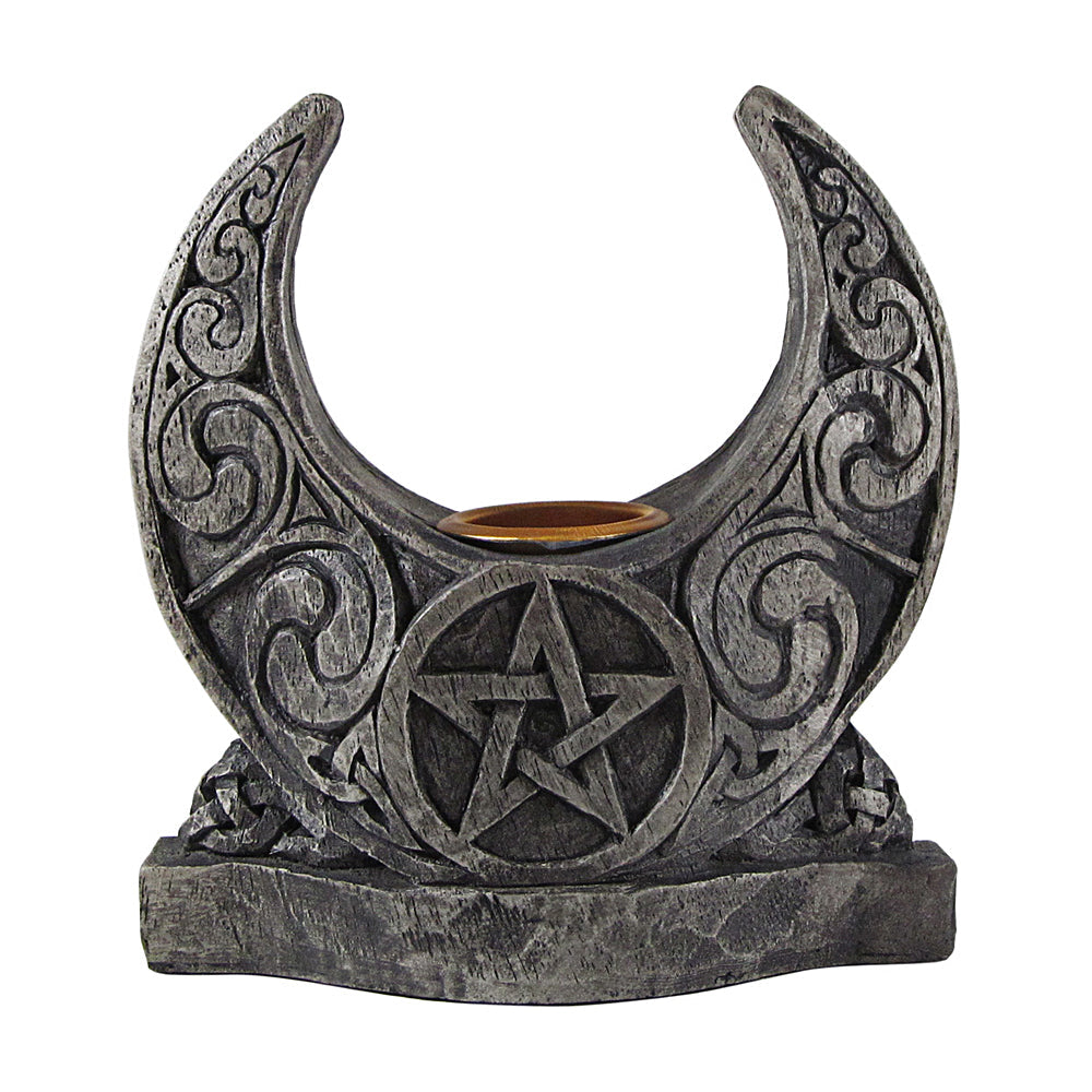 Pentacle Moon Candle Holder | Figurine | Wiccan Center