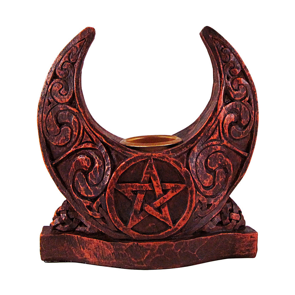 Pentacle Moon Candle Holder | Figurine | Wiccan Center