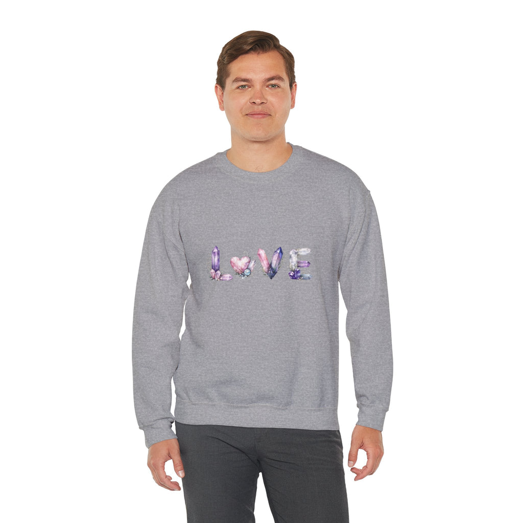 LOVE Crystal Letter Design | Sweatshirt | Wiccan Center