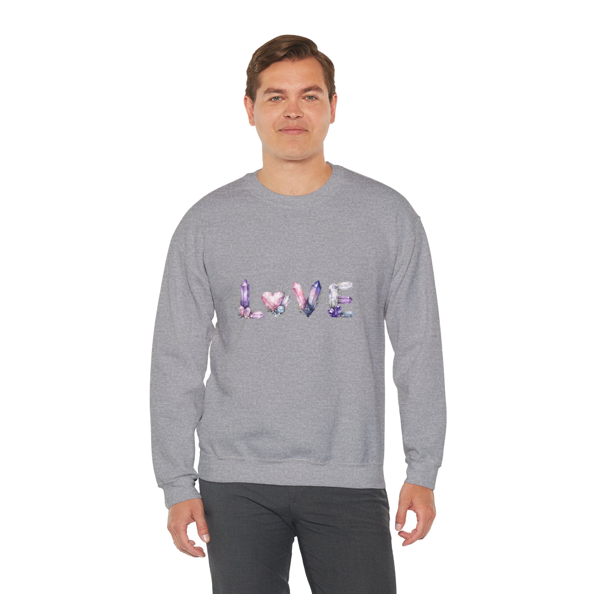 LOVE Crystal Letter Design | Sweatshirt | Wiccan Center