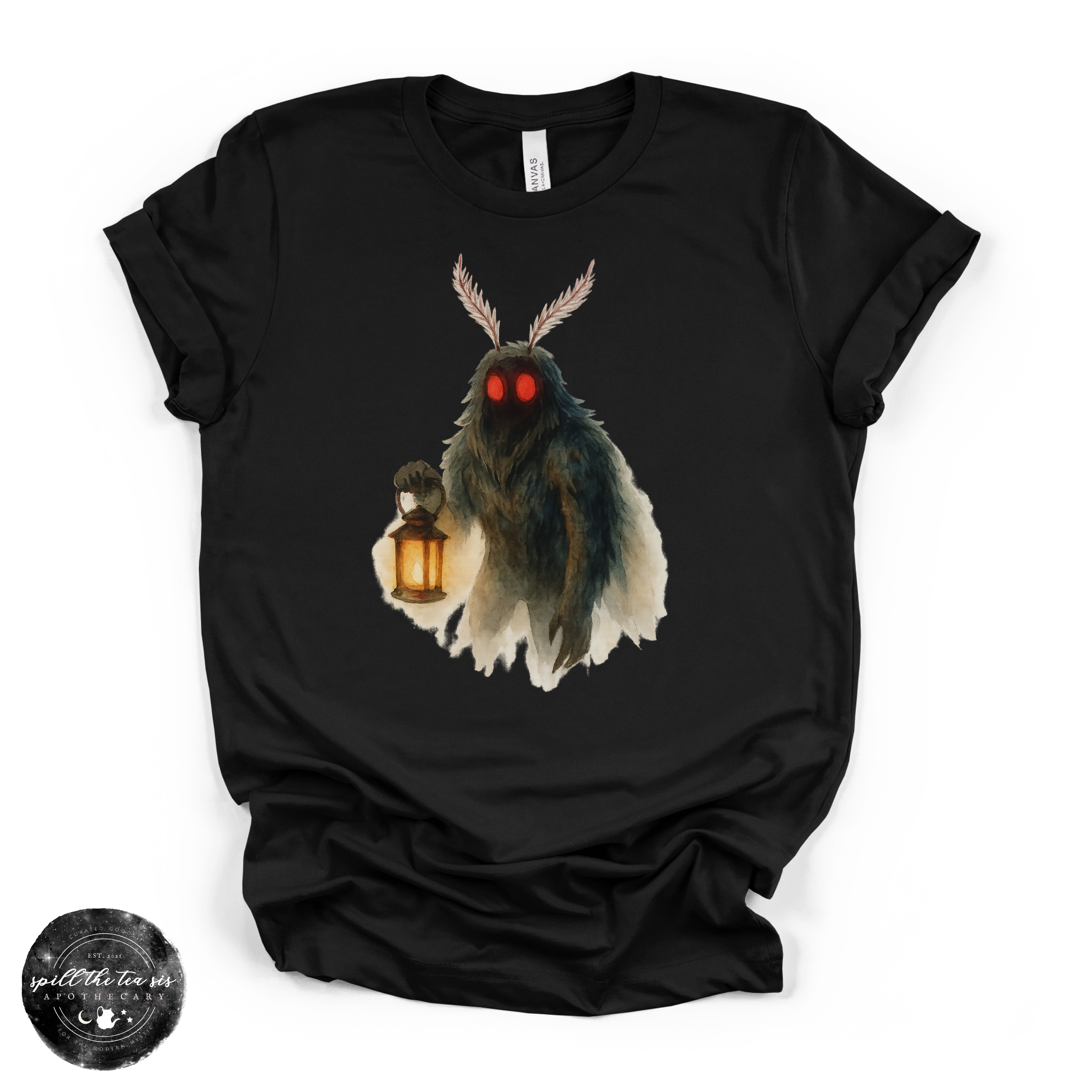 Mothman Midnight Tee | Cryptid Night Graphic T-Shirt | | Wiccan Center