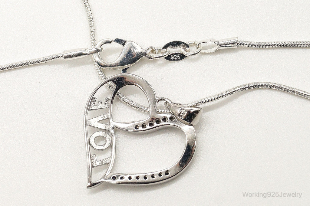 Sapphire Heart "LOVE" Sterling Silver Necklace | Jewelry > Necklaces > Pendants | Wiccan Center