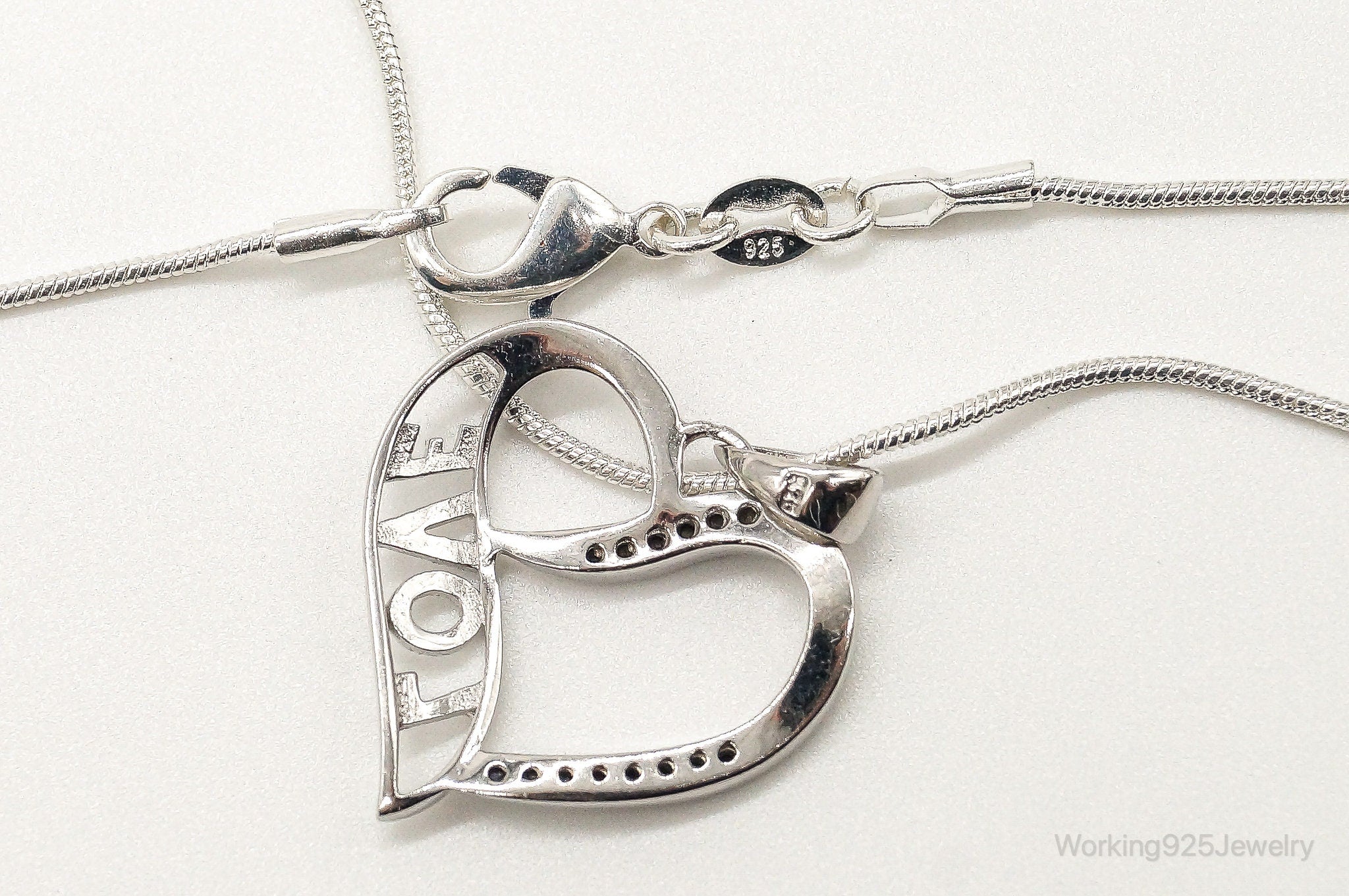 Sapphire Heart "LOVE" Sterling Silver Necklace | Jewelry > Necklaces > Pendants | Wiccan Center