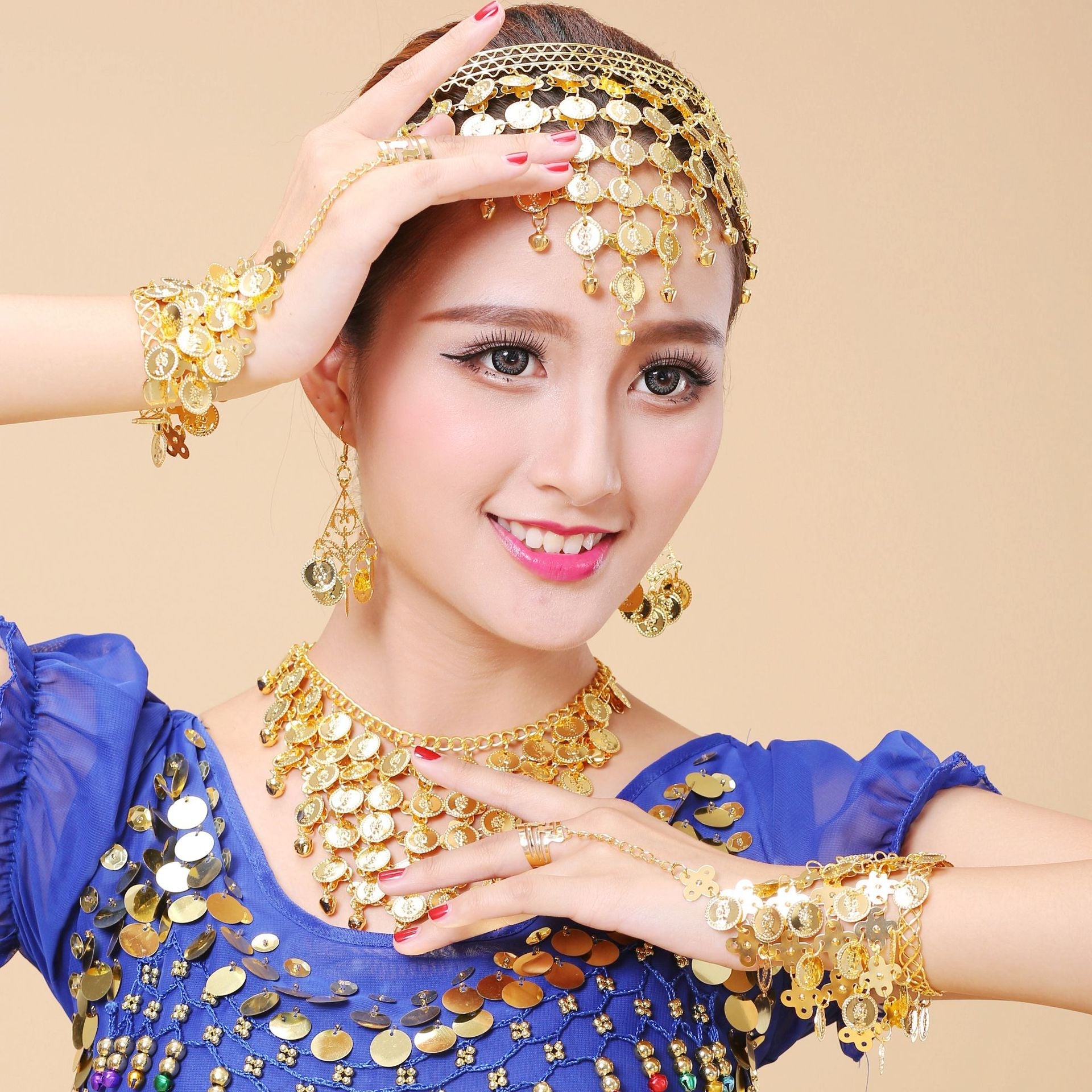 Dance Performance Hairpin Headdress Belly Dancing Jewelry Set