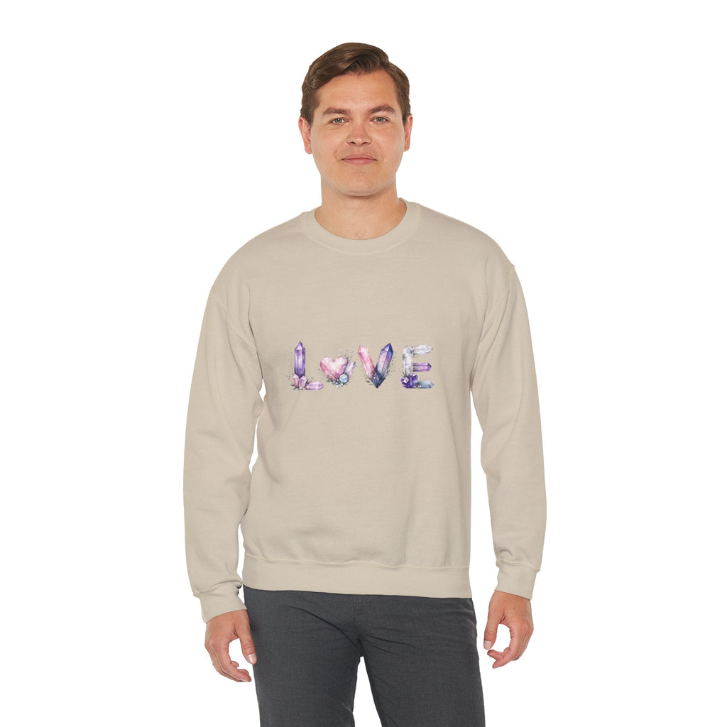 LOVE Crystal Letter Design | Sweatshirt | Wiccan Center