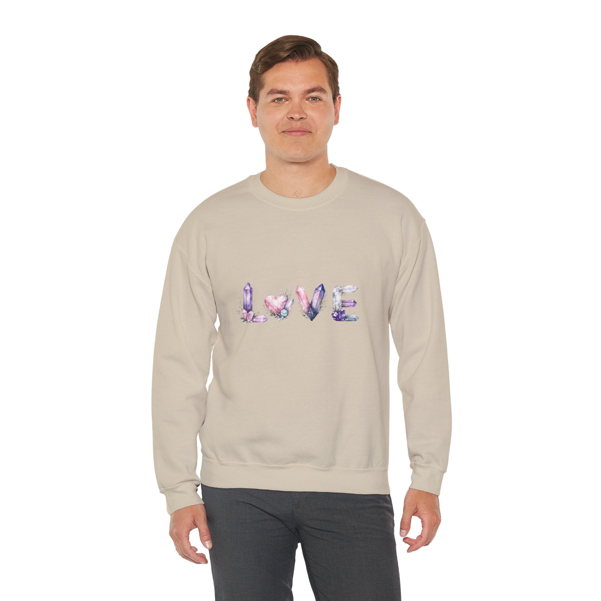 LOVE Crystal Letter Design | Sweatshirt | Wiccan Center