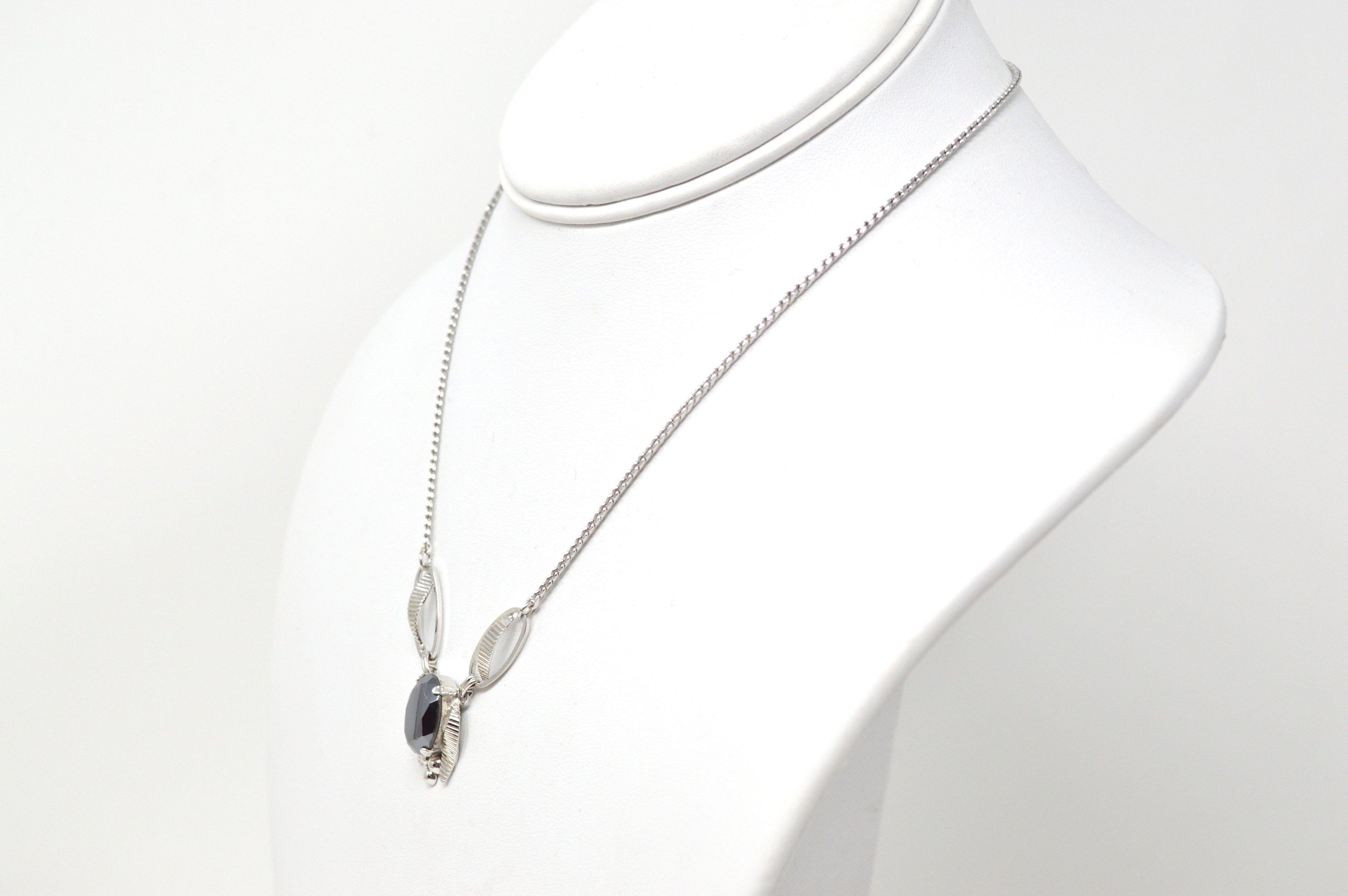 Vintage Designer Van Dell Hematite Sterling Silver Necklace - 16 Inch | Jewelry > Necklaces | Wiccan Center