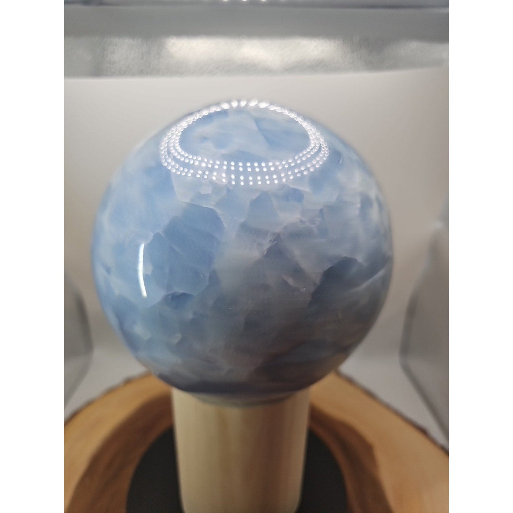 9.17LB Natural Blue crystalThe bal Quartz carved crystal decoration healing | Crystal Spheres & Eggs | Wiccan Center